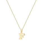 9ct Yellow Gold Serif Initial F Pendant