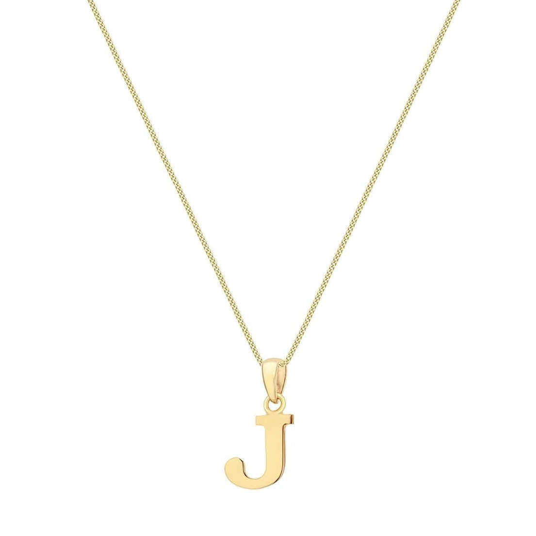 9ct Yellow Gold Serif Initial J Pendant