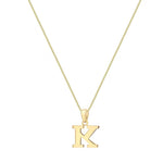 9ct Yellow Gold Serif Initial K Pendant