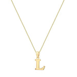 9ct Yellow Gold Serif Initial L Pendant