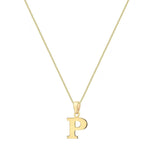 9ct Yellow Gold Serif Initial P Pendant