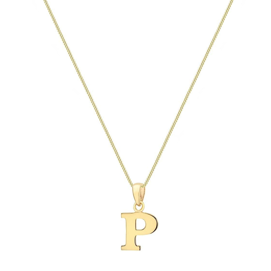 9ct Yellow Gold Serif Initial P Pendant