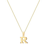 9ct Yellow Gold Serif Initial R Pendant