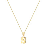 9ct Yellow Gold Serif Initial S Pendant