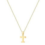 9ct Yellow Gold Serif Initial T Pendant