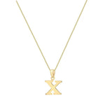 9ct Yellow Gold Serif Initial X Pendant