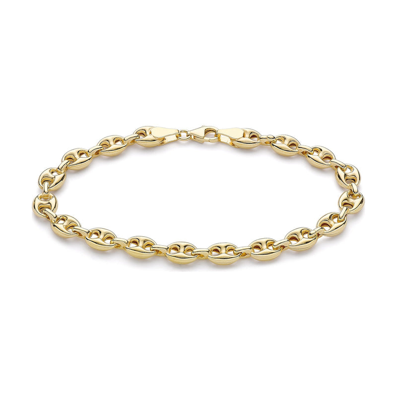 9ct Yellow Gold Puffed Mariner Link Bracelet