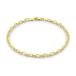 9ct Yellow Gold Puffed Mariner Link Bracelet — 3.3mm