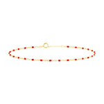 9ct Yellow Gold Red Enamel Mini Paperchain Bracelet
