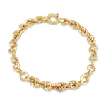 9ct Yellow Gold Rope and Circle Link Bracelet
