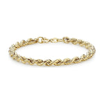 9ct Yellow Gold Rope Chain Bracelet — 5mm