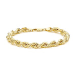 9ct Yellow Gold Rope Chain Bracelet — 6mm