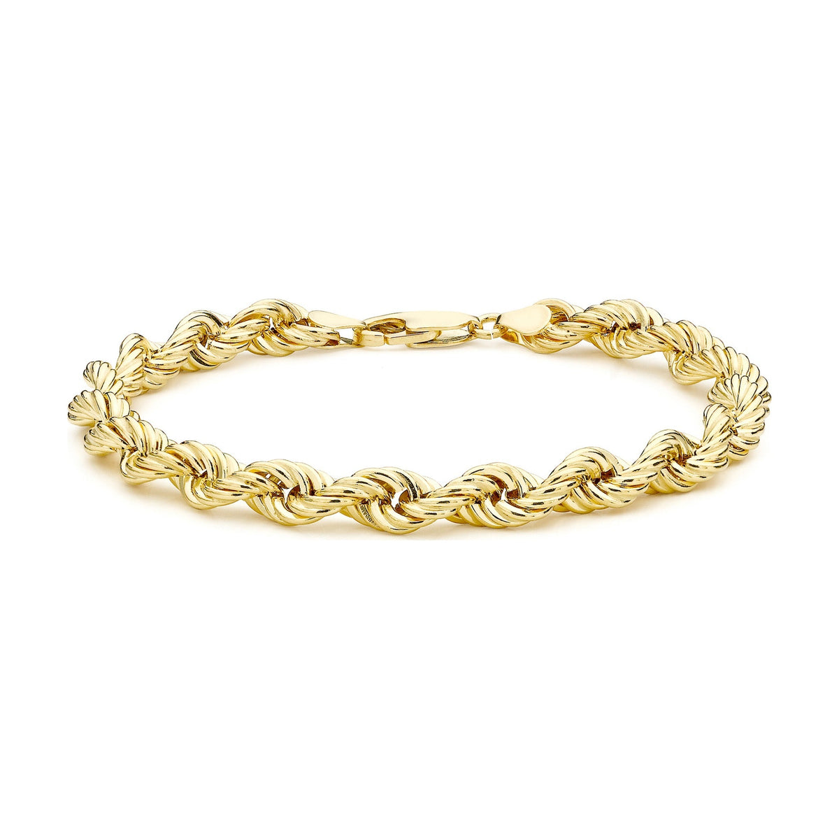9ct Yellow Gold Rope Chain Bracelet — 6mm