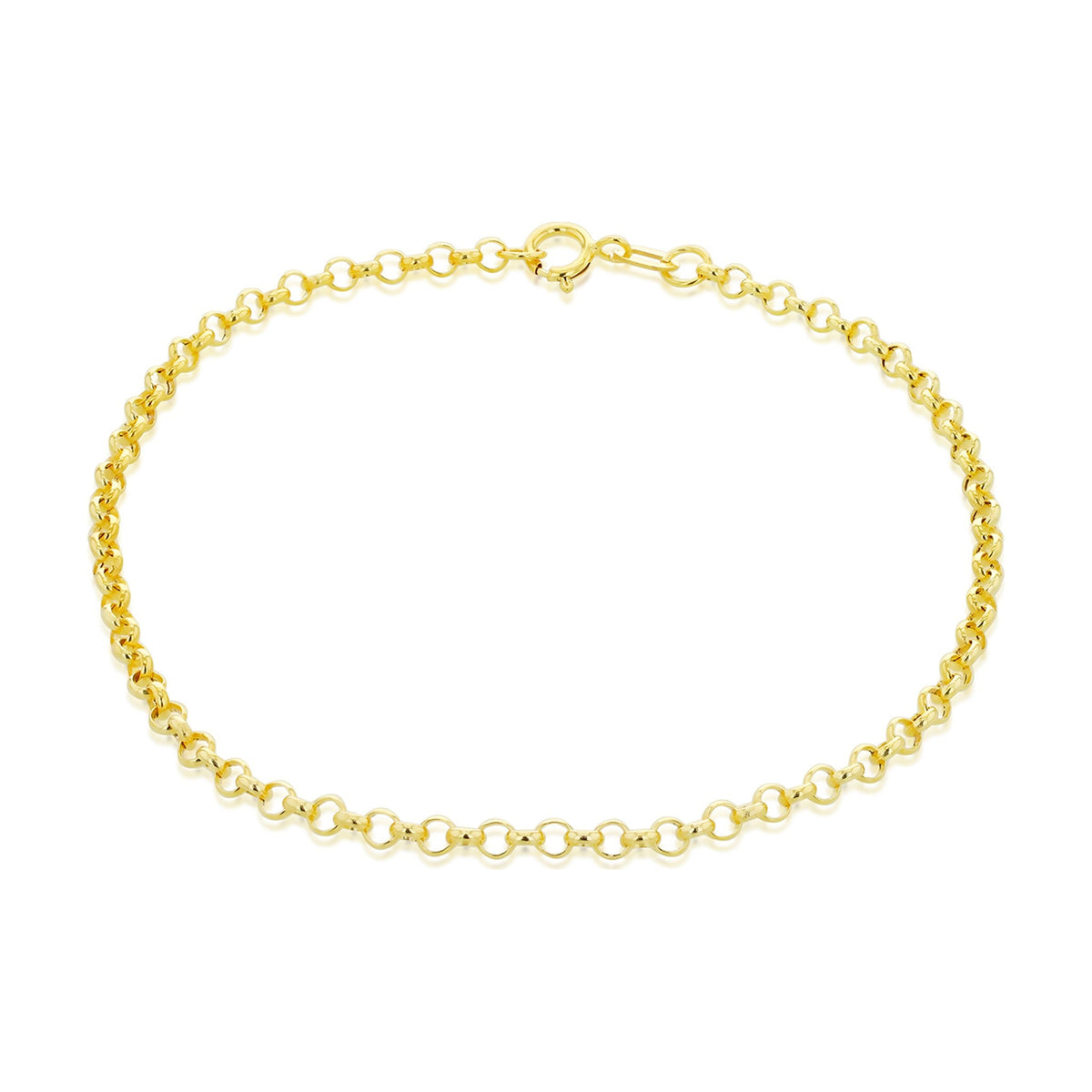 9ct Yellow Gold Round Belcher Bracelet