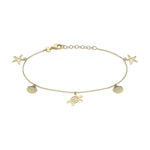 9ct Yellow Gold Sea and Sand Charm Bracelet