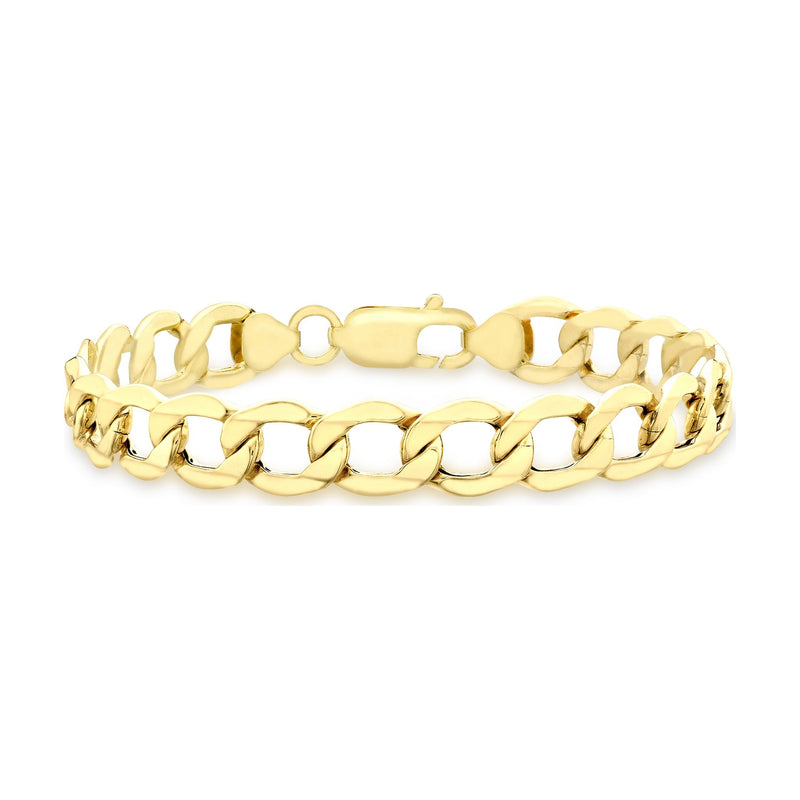 9ct Yellow Gold Six Sided Curb Bracelet — 6.3mm