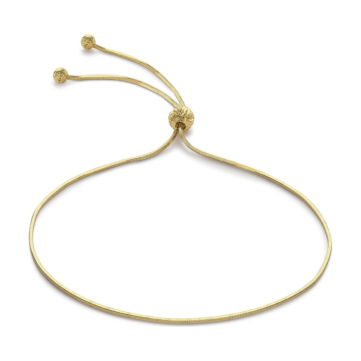 9ct Yellow Gold Snake Chain Slider Bracelet