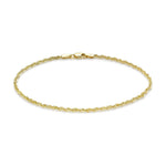 9ct Yellow Gold Sparkle Rope Chain Bracelet — 2mm