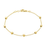 9ct Yellow Gold Square Bead Station Bracelet