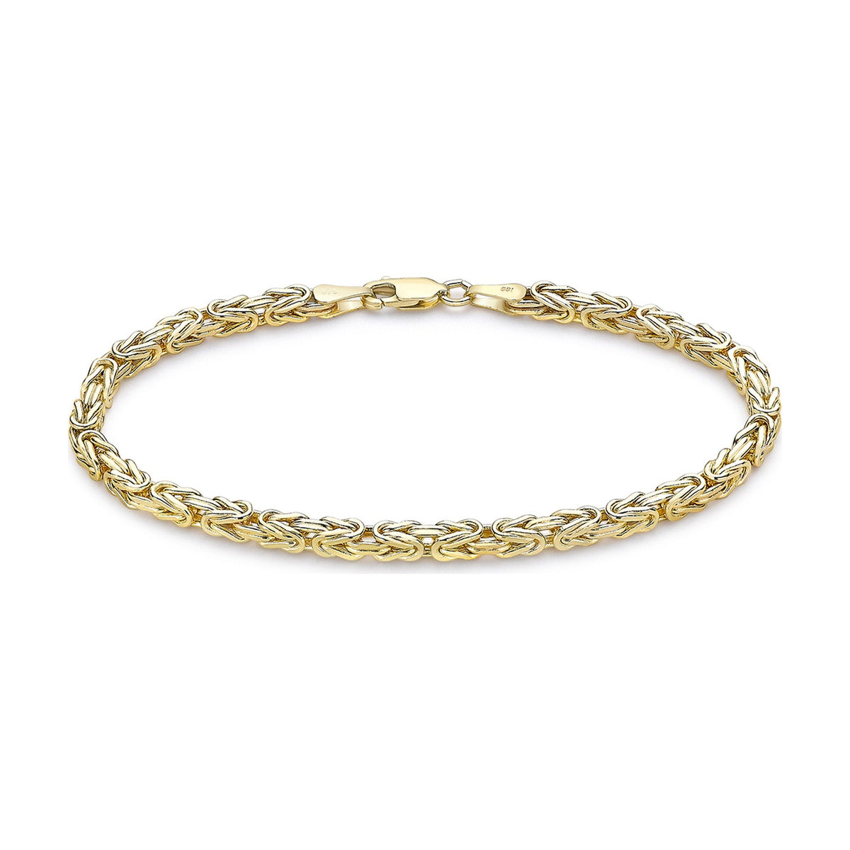 9ct Yellow Gold Square Byzantine Bracelet — 3.5mm