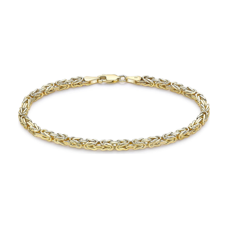 9ct Yellow Gold Square Byzantine Bracelet — 3.5mm