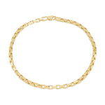 9ct Yellow Gold Square Paperclip Link Bracelet — 2mm