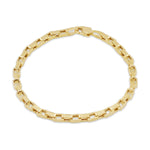 9ct Yellow Gold Square Paperclip Link Bracelet — 3.4mm