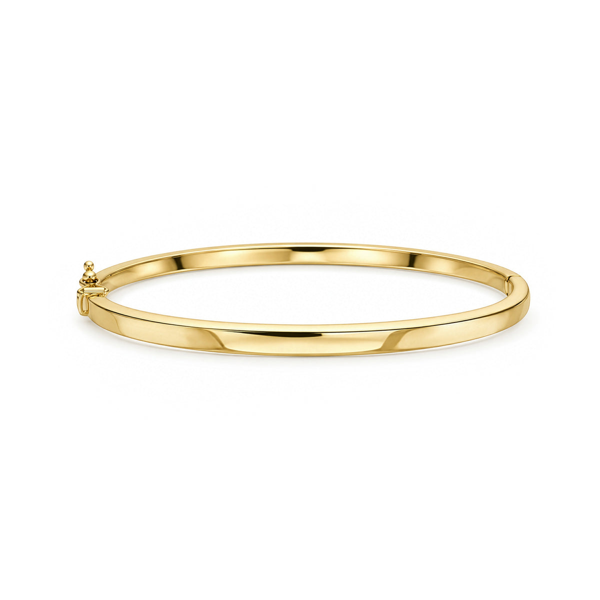 9ct Yellow Gold Square Section Hinged Solid Bangle