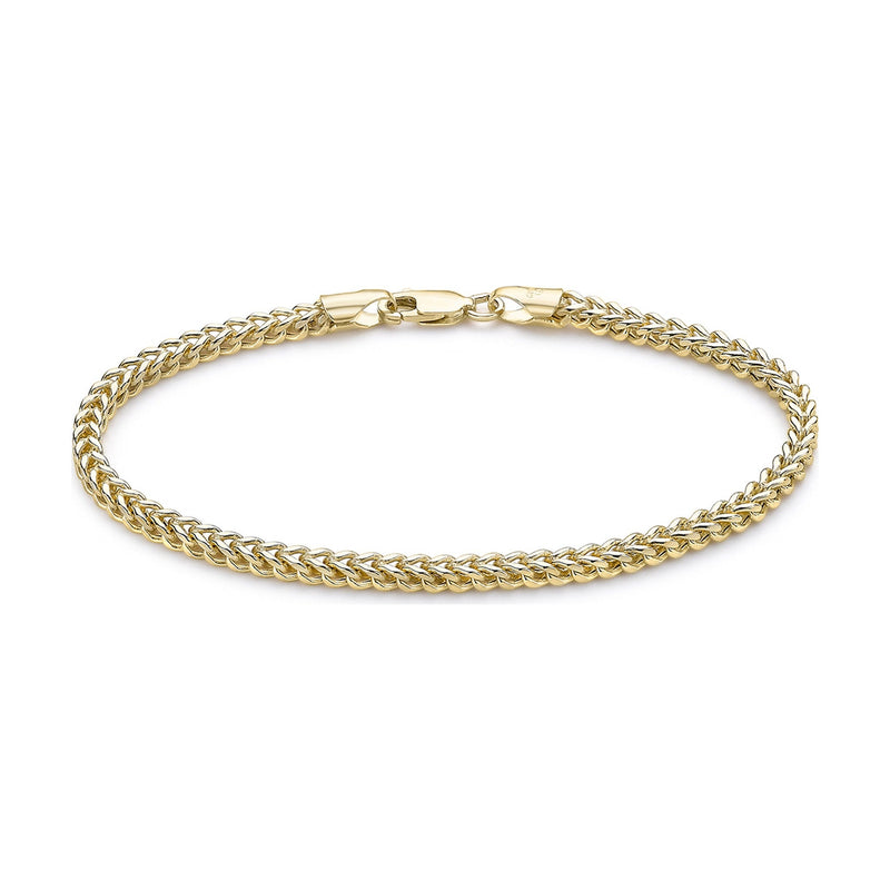 9ct Yellow Gold Square Spiga Bracelet — 3mm