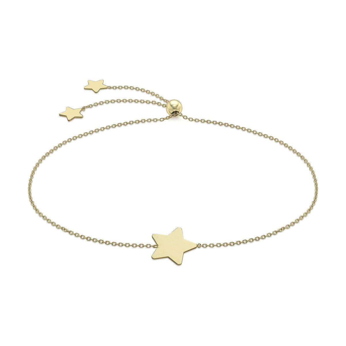 9ct Yellow Gold Star Slider Bracelet