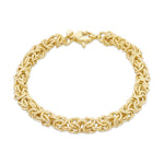 9ct Yellow Gold Textured Byzantine Bracelet — 5.4mm
