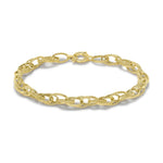 9ct Yellow Gold Textured Double Oval Link Bracelet — 6.2mm