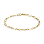 9ct Yellow Gold Textured Figaro Bracelet — 4mm
