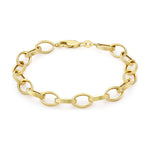9ct Yellow Gold Textured Oval Belcher Bracelet — 8mm