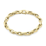 9ct Yellow Gold Textured Oval Link Bracelet — 6.3mm