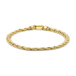 9ct Yellow Gold Textured Spiga Bracelet — 5mm