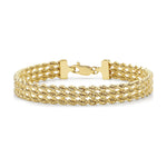 9ct Yellow Gold Three Strand Rope Bracelet