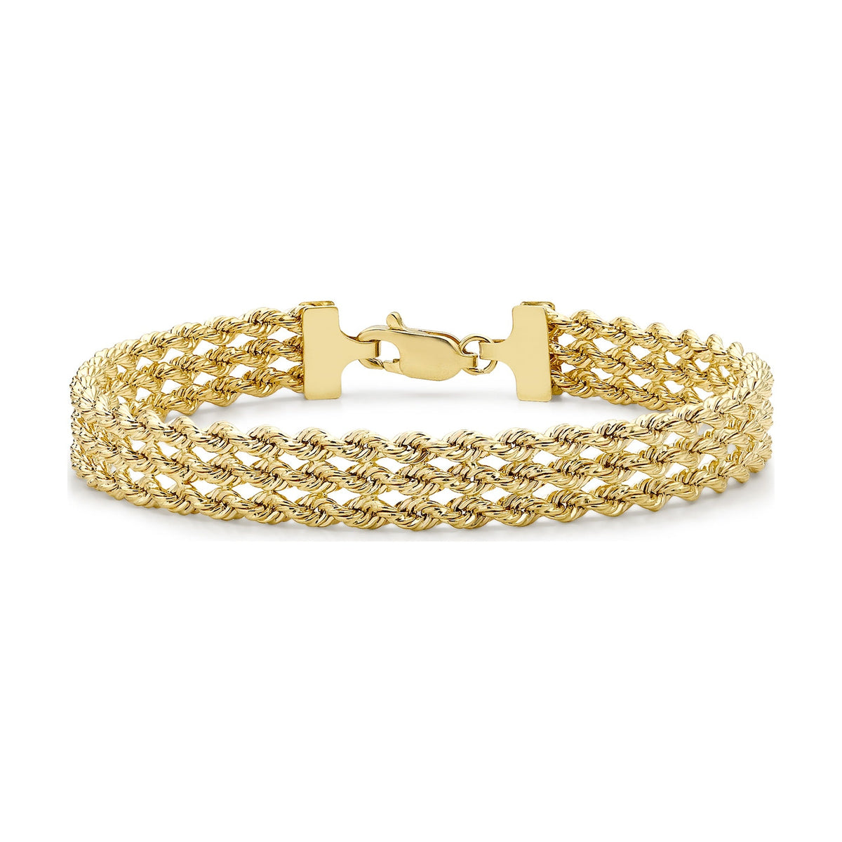 9ct Yellow Gold Three Strand Rope Bracelet