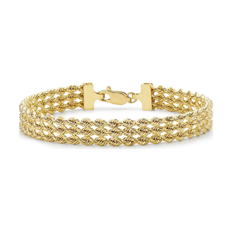 9ct Yellow Gold Three Strand Rope Bracelet