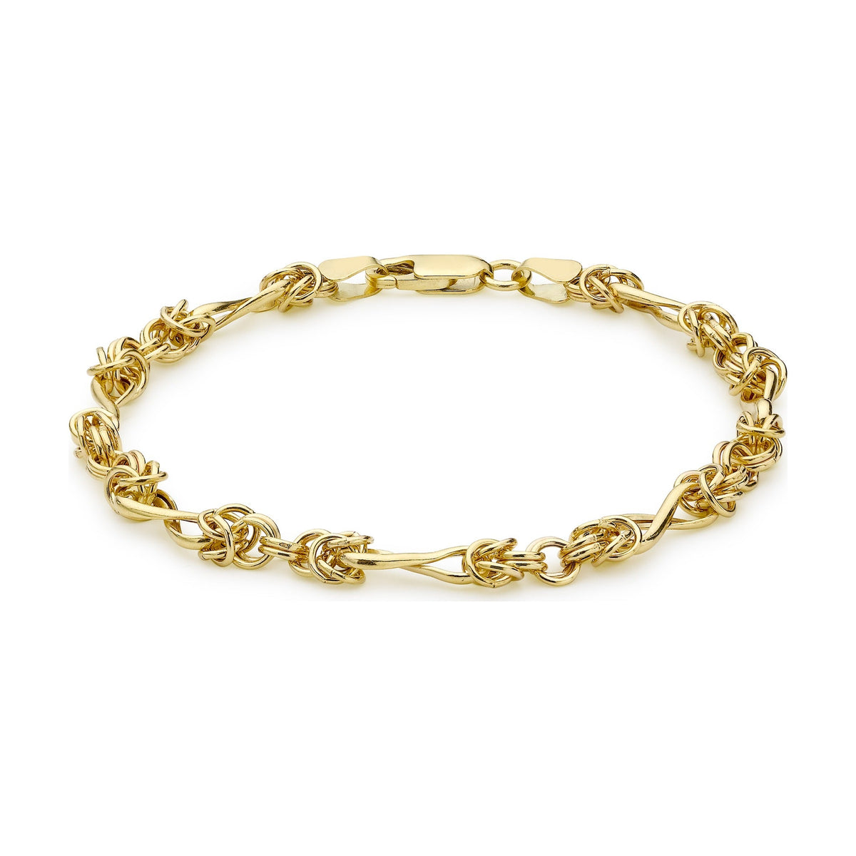 9ct Yellow Gold Twist Byzantine Bracelet