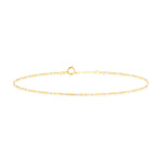 9ct Yellow Gold White Enamel Mini Paperchain Bracelet