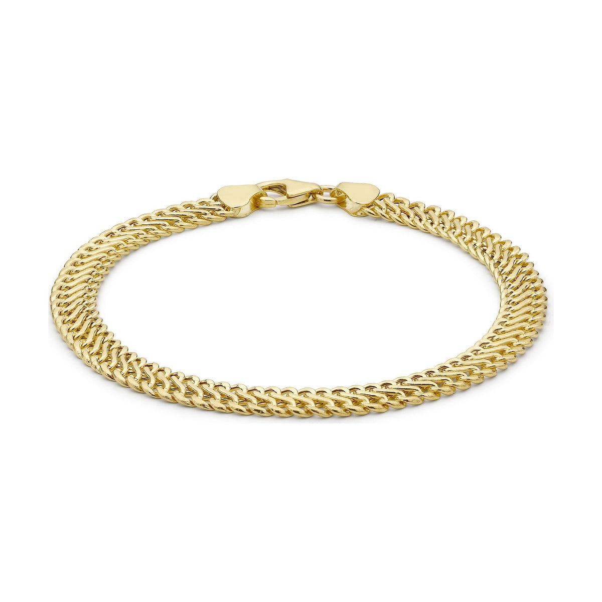 9ct Yellow Gold Woven Curb Bracelet — 6mm