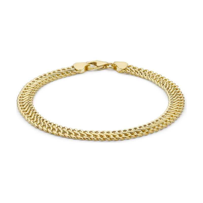 9ct Yellow Gold Woven Curb Bracelet — 6mm