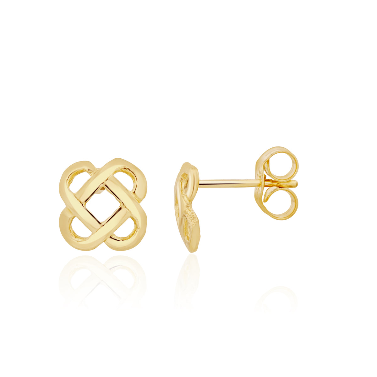 9ct Gold Cushion Shape Openwork Stud Earrings