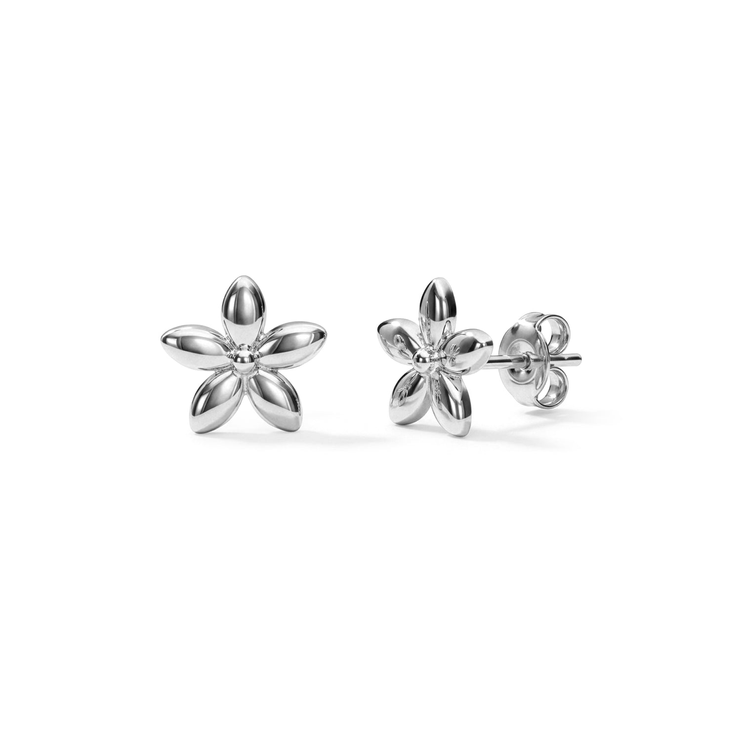 9ct White Gold Daisy Stud Earrings