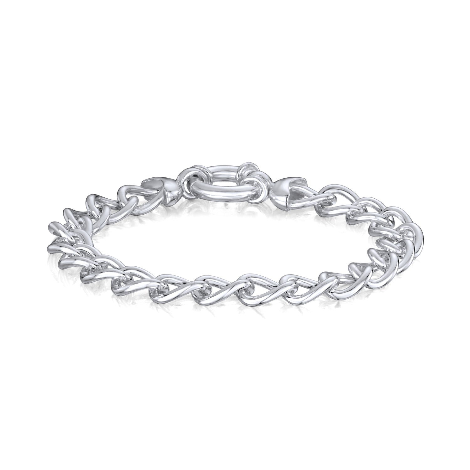 Sterling Silver Handmade Solid 9mm Curb Bracelet