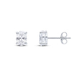 9ct White Gold Oval Cubic Zirconia CZ Stud Earrings — 7x5mm