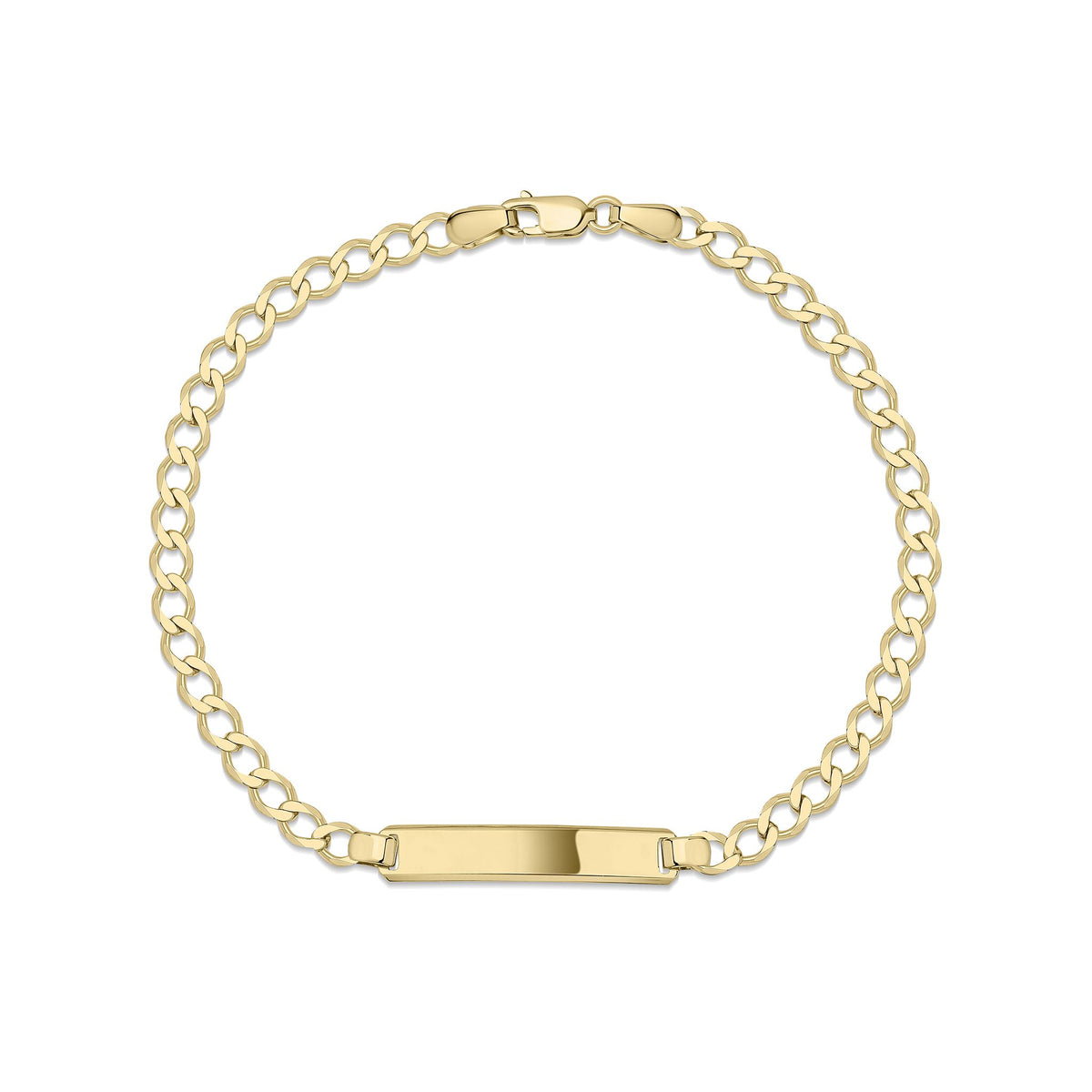 9ct Yellow Gold Classic Curb ID Bracelet