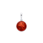 Sterling Silver Natural Baltic Amber Round Drop Pendant