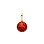 Gold Plated Sterling Silver Natural Baltic Amber Round Drop Pendant